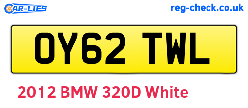 OY62TWL are the vehicle registration plates.