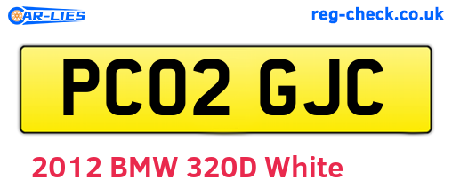 PC02GJC are the vehicle registration plates.