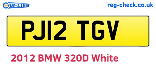 PJ12TGV are the vehicle registration plates.