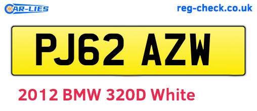 PJ62AZW are the vehicle registration plates.