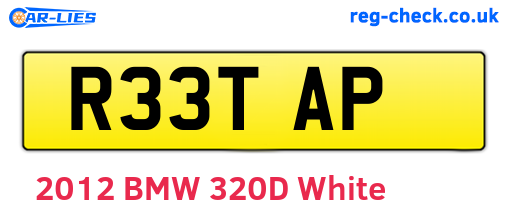 R33TAP are the vehicle registration plates.