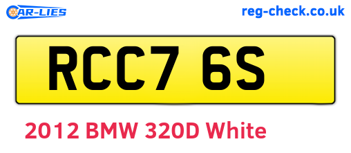 RCC76S are the vehicle registration plates.