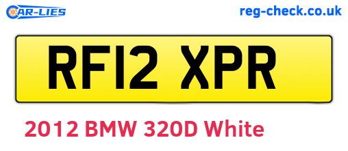RF12XPR are the vehicle registration plates.