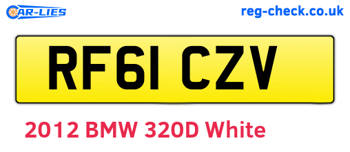 RF61CZV are the vehicle registration plates.