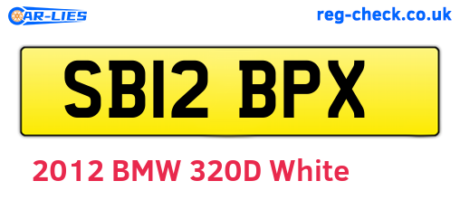 SB12BPX are the vehicle registration plates.