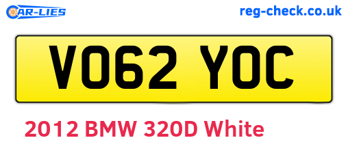 VO62YOC are the vehicle registration plates.