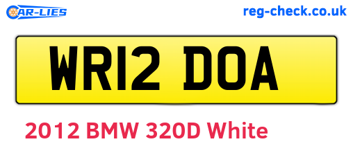 WR12DOA are the vehicle registration plates.