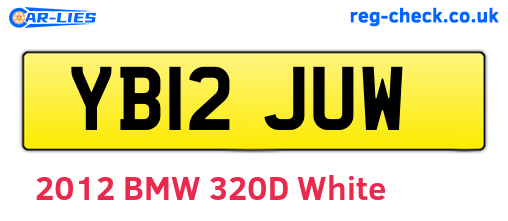 YB12JUW are the vehicle registration plates.