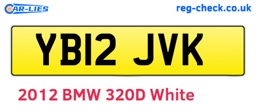 YB12JVK are the vehicle registration plates.