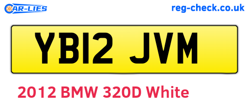 YB12JVM are the vehicle registration plates.