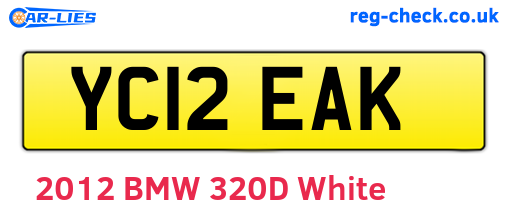 YC12EAK are the vehicle registration plates.