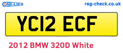 YC12ECF are the vehicle registration plates.