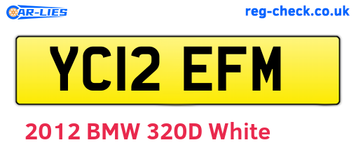 YC12EFM are the vehicle registration plates.