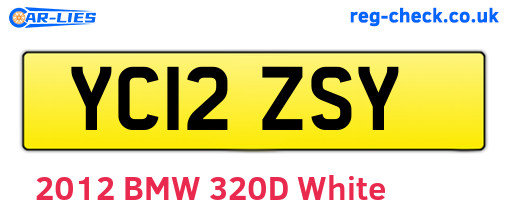 YC12ZSY are the vehicle registration plates.