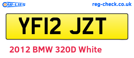 YF12JZT are the vehicle registration plates.