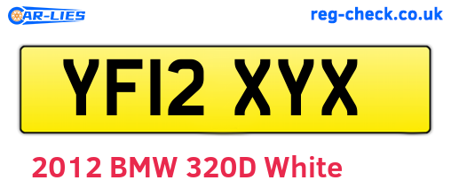 YF12XYX are the vehicle registration plates.