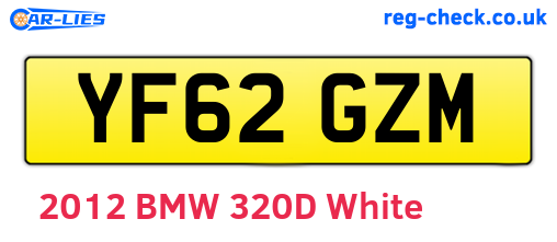 YF62GZM are the vehicle registration plates.