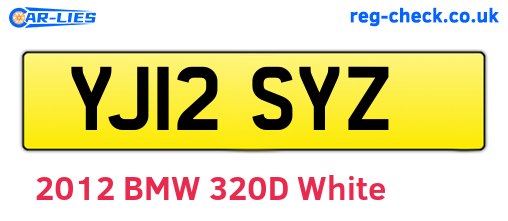 YJ12SYZ are the vehicle registration plates.