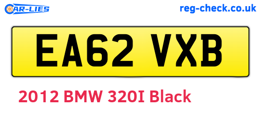 EA62VXB are the vehicle registration plates.
