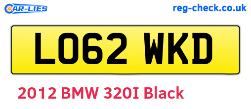 LO62WKD are the vehicle registration plates.