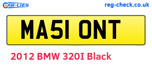 MA51ONT are the vehicle registration plates.