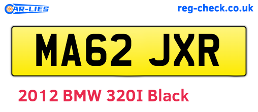 MA62JXR are the vehicle registration plates.