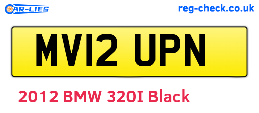 MV12UPN are the vehicle registration plates.