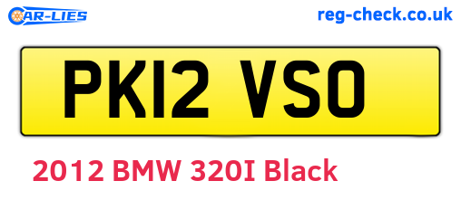 PK12VSO are the vehicle registration plates.