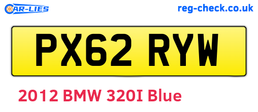 PX62RYW are the vehicle registration plates.