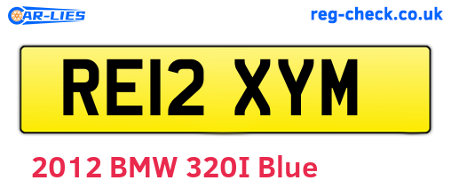 RE12XYM are the vehicle registration plates.