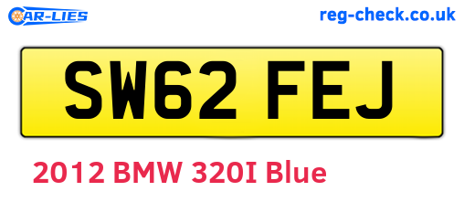 SW62FEJ are the vehicle registration plates.