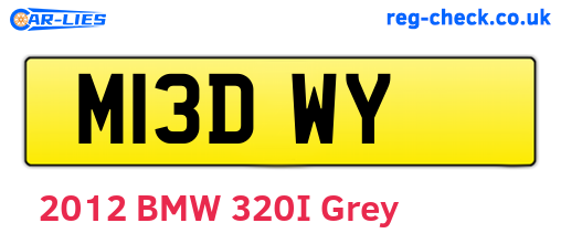 M13DWY are the vehicle registration plates.