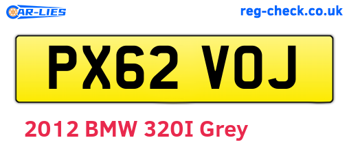 PX62VOJ are the vehicle registration plates.