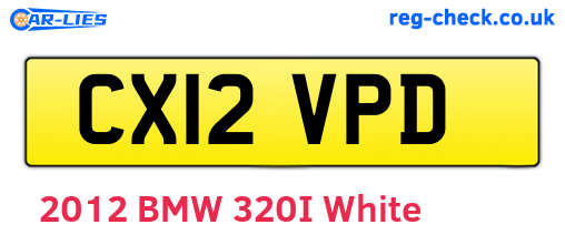 CX12VPD are the vehicle registration plates.