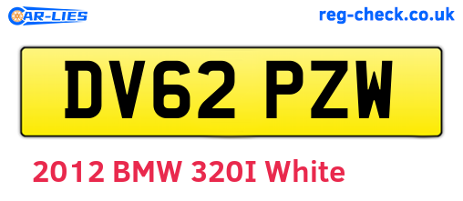 DV62PZW are the vehicle registration plates.