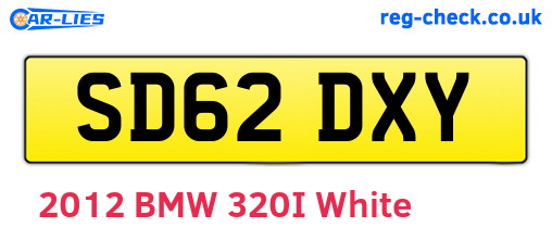 SD62DXY are the vehicle registration plates.