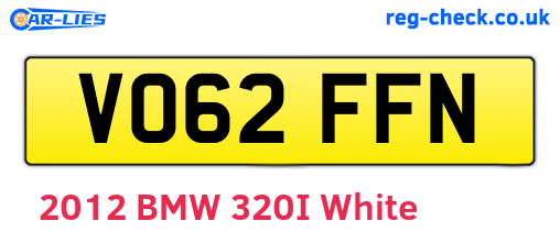 VO62FFN are the vehicle registration plates.