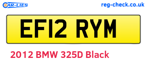 EF12RYM are the vehicle registration plates.