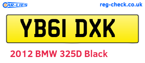 YB61DXK are the vehicle registration plates.