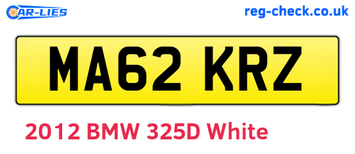 MA62KRZ are the vehicle registration plates.