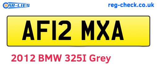 AF12MXA are the vehicle registration plates.