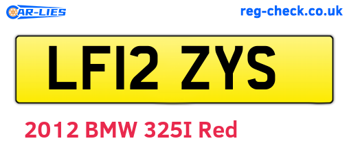 LF12ZYS are the vehicle registration plates.