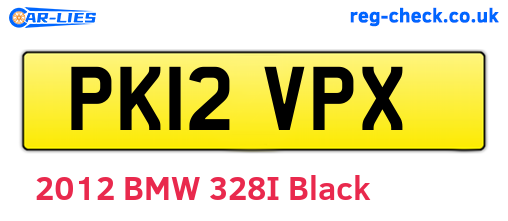 PK12VPX are the vehicle registration plates.