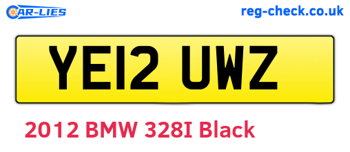 YE12UWZ are the vehicle registration plates.