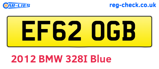 EF62OGB are the vehicle registration plates.