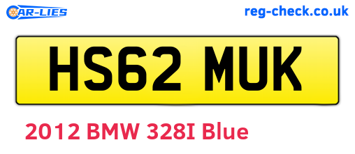 HS62MUK are the vehicle registration plates.