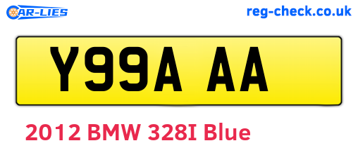 Y99AAA are the vehicle registration plates.