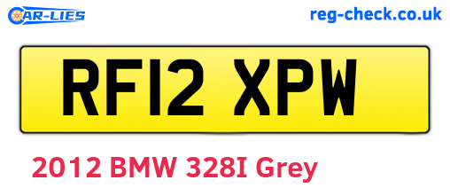 RF12XPW are the vehicle registration plates.