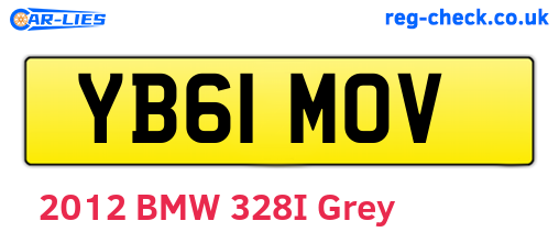 YB61MOV are the vehicle registration plates.