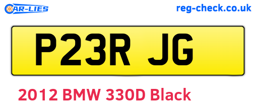 P23RJG are the vehicle registration plates.